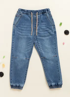 Joggers in denim stretch stone washed IANA